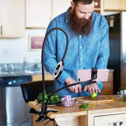 Compact Phone Holder with Built-in LED Light