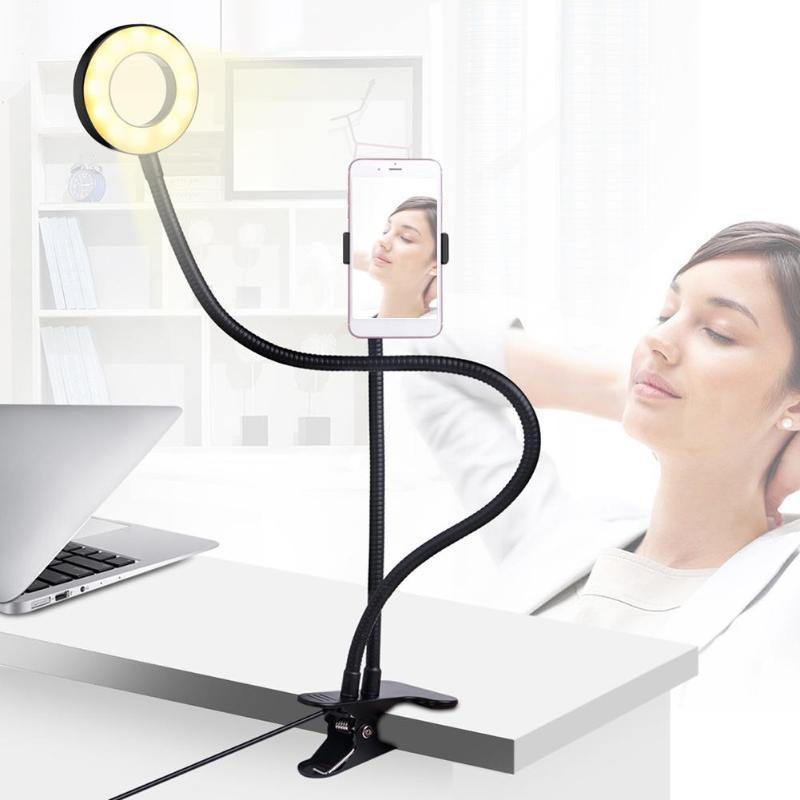 Compact Phone Holder with Built-in LED Light