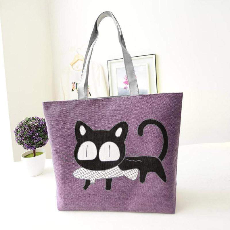 Fashionable Feline Pattern Shoulder Bag