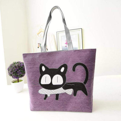 Fashionable Feline Pattern Shoulder Bag
