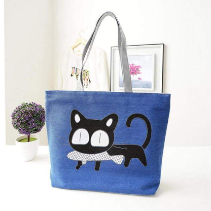 Fashionable Feline Pattern Shoulder Bag