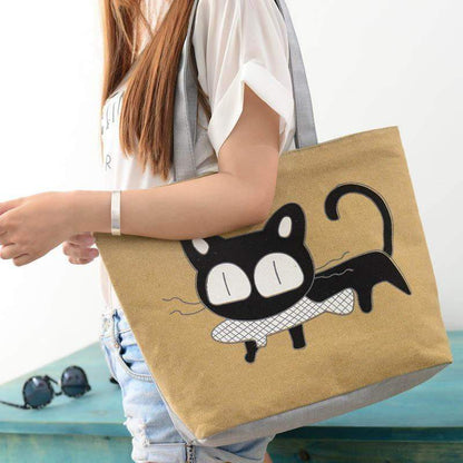Fashionable Feline Pattern Shoulder Bag
