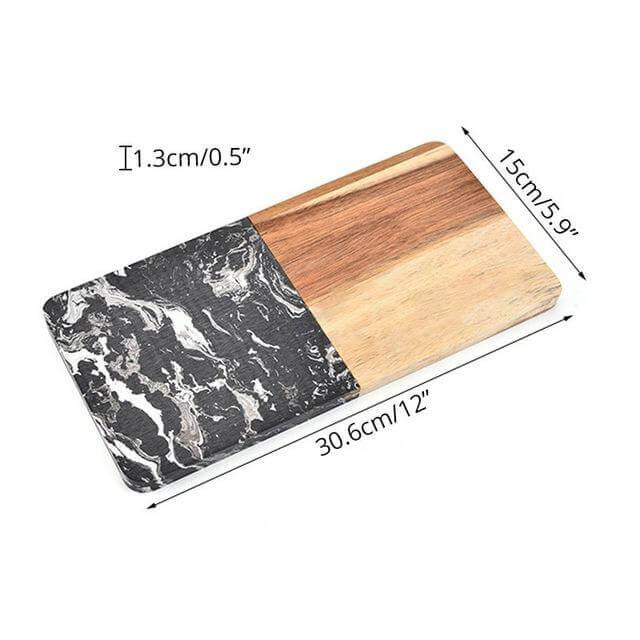 Rustic Wood and Stone Cutting Board