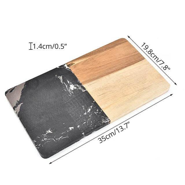Rustic Wood and Stone Cutting Board