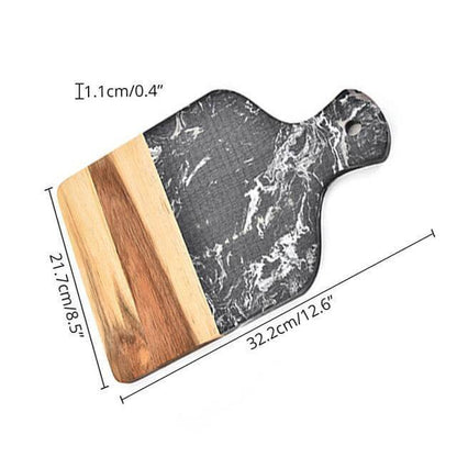 Rustic Wood and Stone Cutting Board