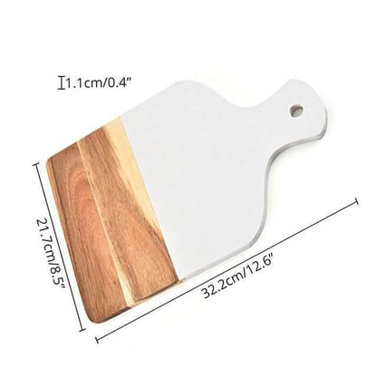 Rustic Wood and Stone Cutting Board