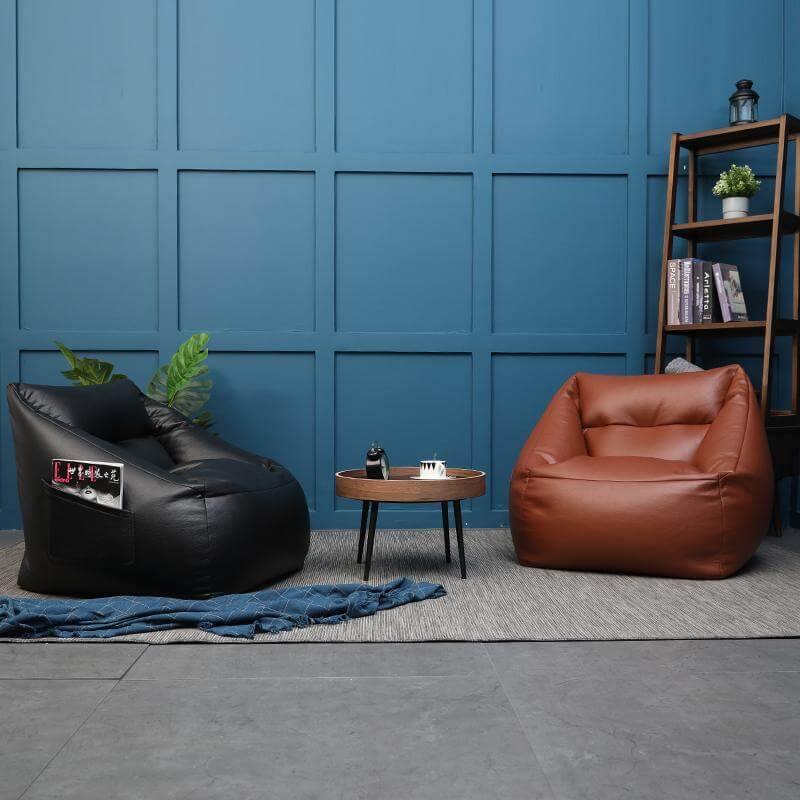 Plush Home Leather Bean Bag Chair - Luxicro
