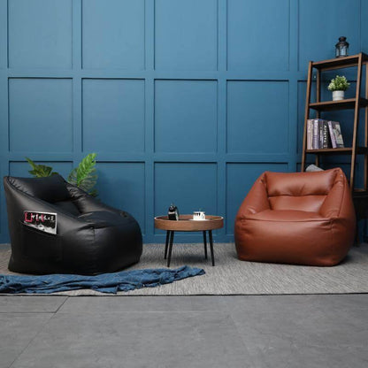 Plush Home Leather Bean Bag Chair - Luxicro