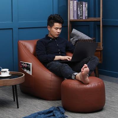 Plush Home Leather Bean Bag Chair