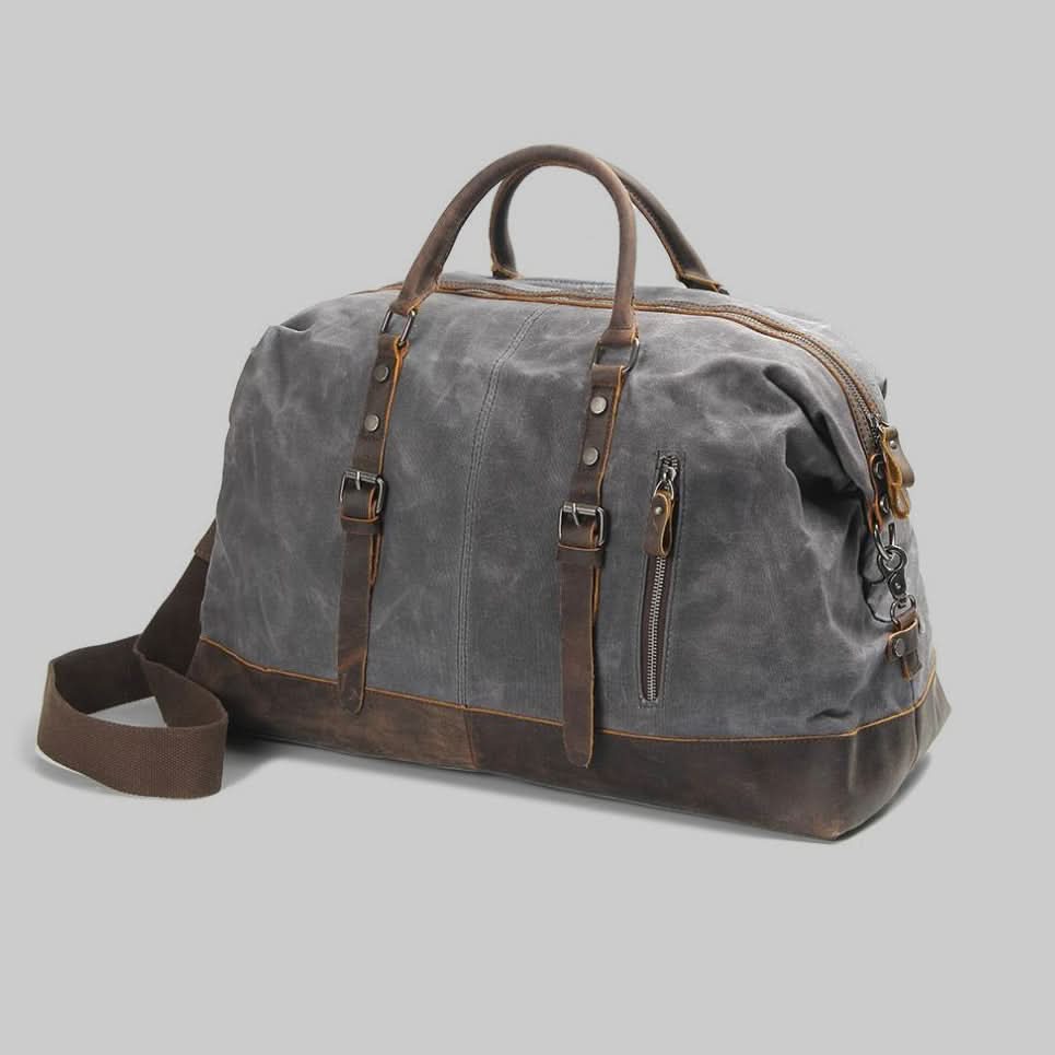 Big Duffel Style Leather Holdall Travel Bag