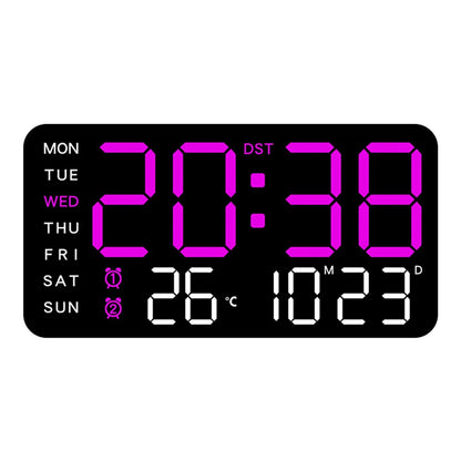 Big Number LED Wall Clock with Date and Temp