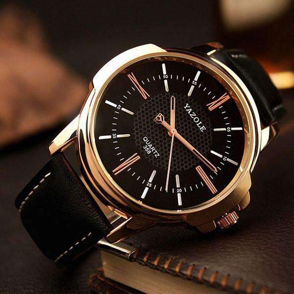Stylish Men's Gold Quartz Watch