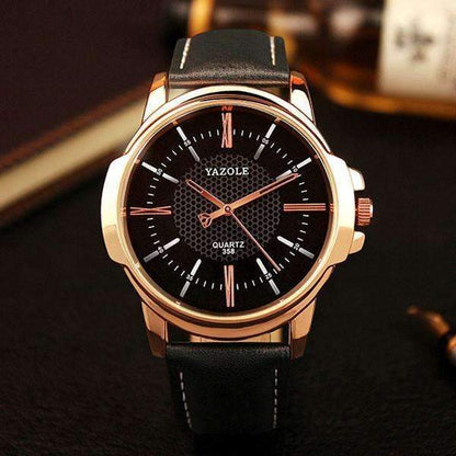 Stylish Men's Gold Quartz Watch - Luxicro