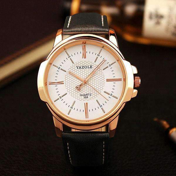 Stylish Men's Gold Quartz Watch