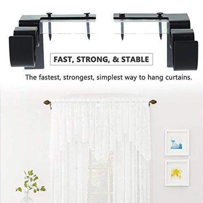 Simple Mount Curtain Rod Holder (2 Pack)
