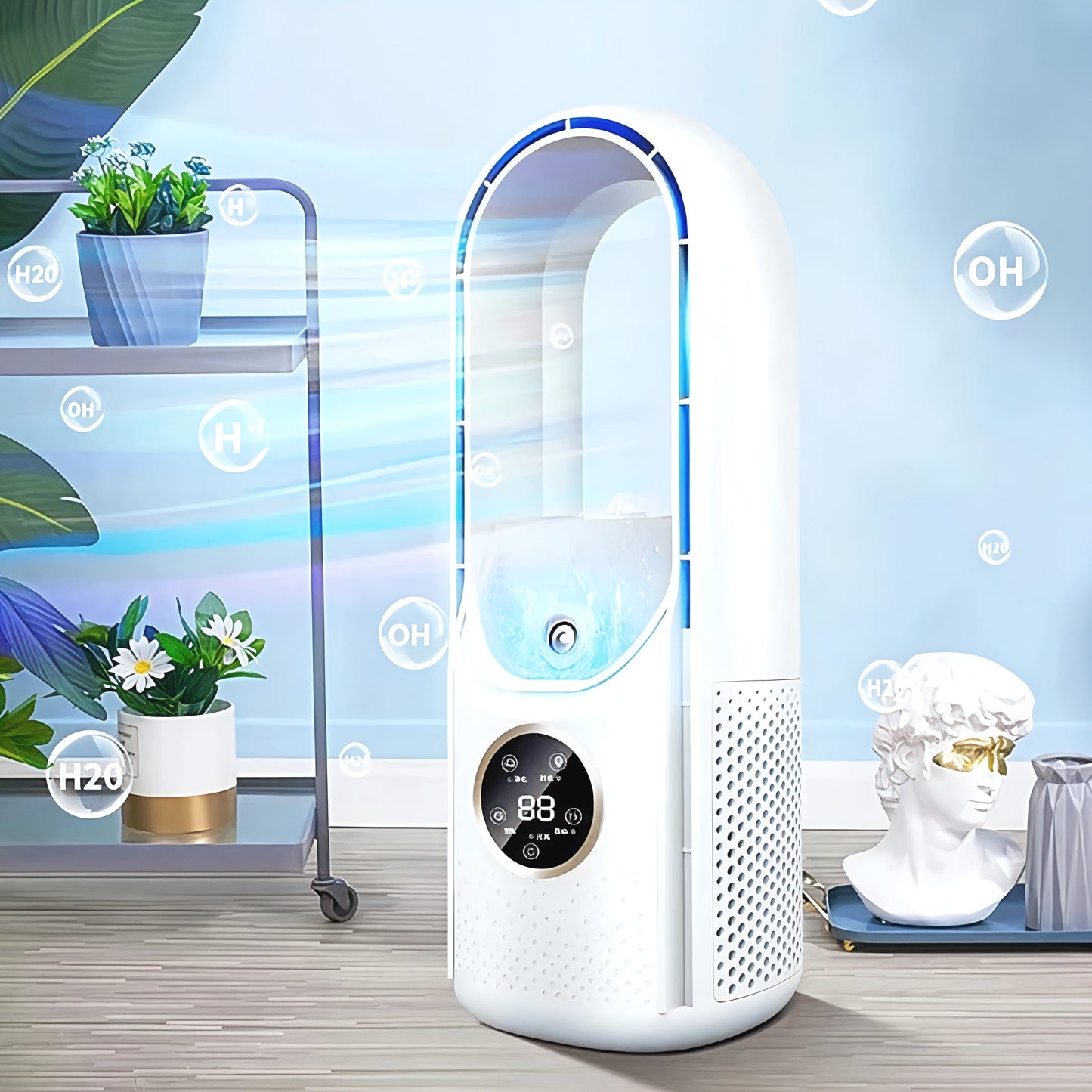 Compact Silent Bladeless Cooling Fan Portable Unit