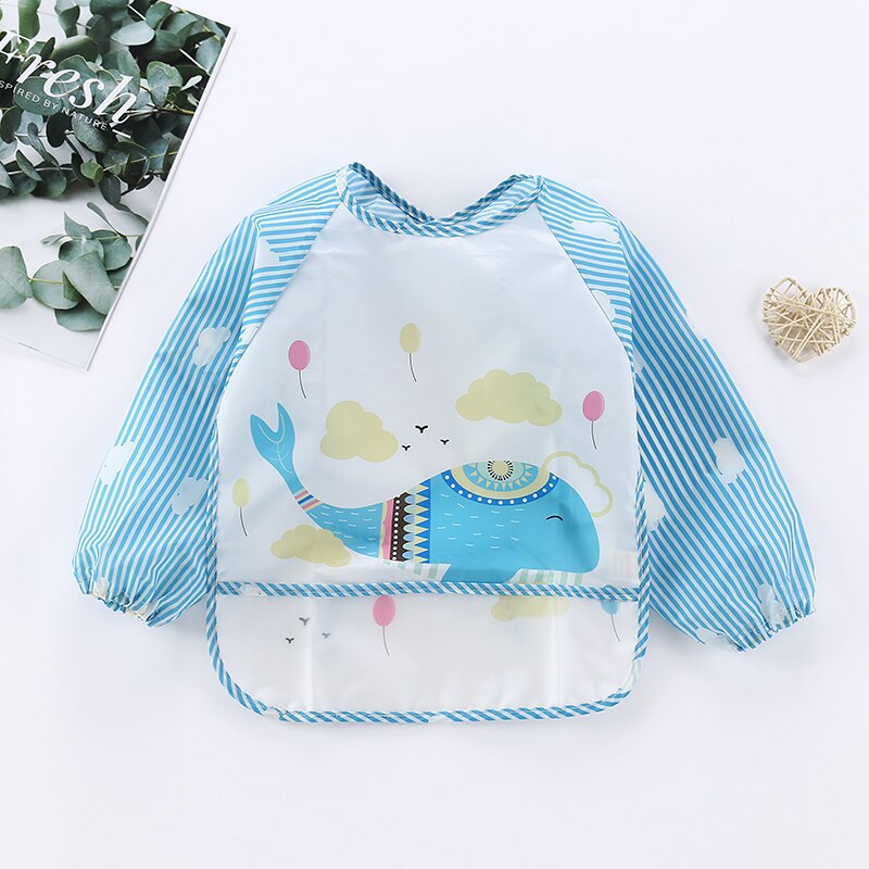 Durable Kids Bib with Long Sleeve Protective Apron