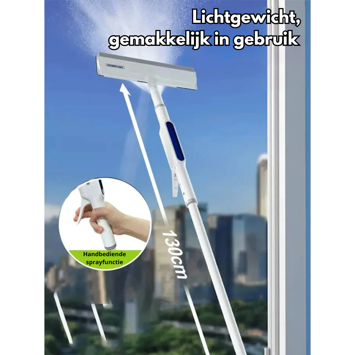 Practical 3-in-1 Window Cleaner with Spray and Wipe