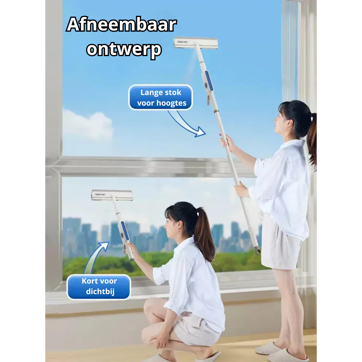 Practical 3-in-1 Window Cleaner with Spray and Wipe