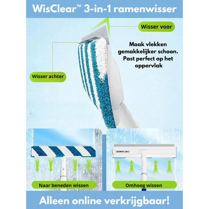 Practical 3-in-1 Window Cleaner with Spray and Wipe