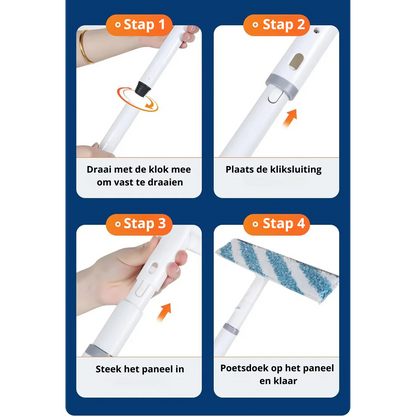 Practical 3-in-1 Window Cleaner with Spray and Wipe