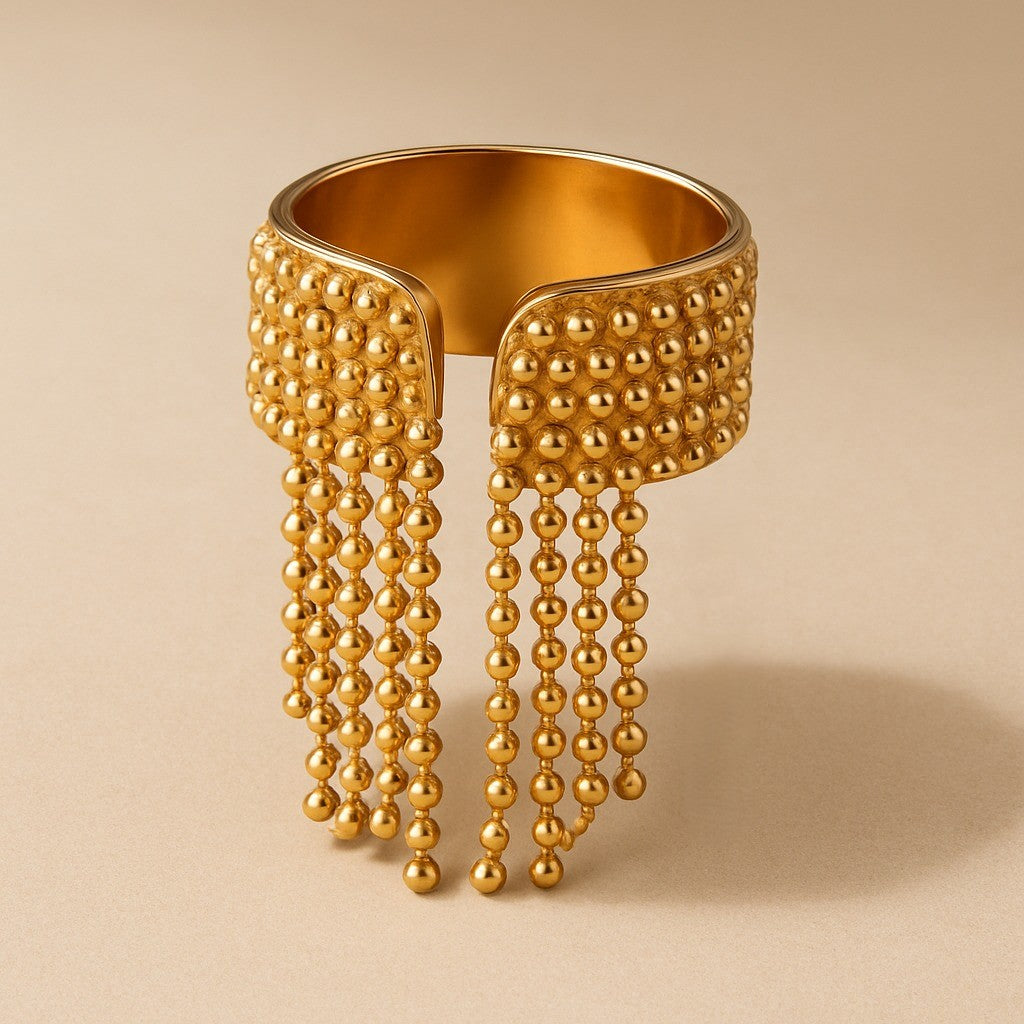 Elegant 18K Gold Drop Adjustable Ring
