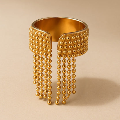 Elegant 18K Gold Drop Adjustable Ring