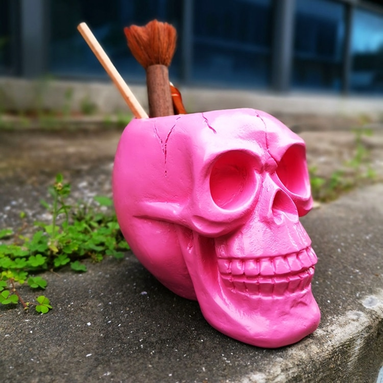 Matte Black Skull Makeup Case - Luxicro