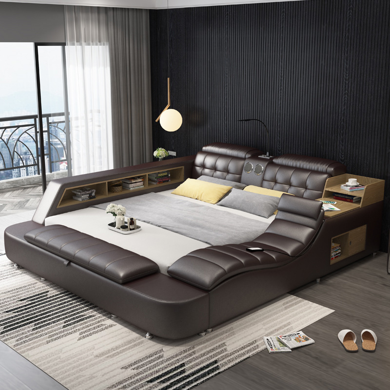 Luxury Pu Leather Bed Frame with Storage Drawer - Luxicro