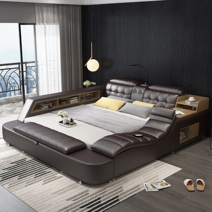 Luxury Pu Leather Bed Frame with Storage Drawer - Luxicro