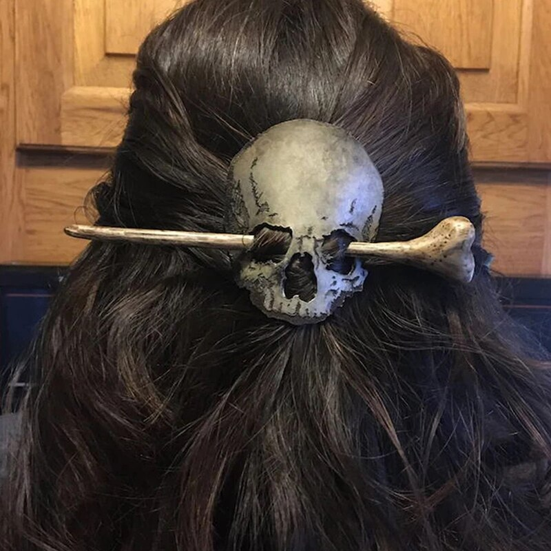 Edgy Gothic Skull Hair Clips