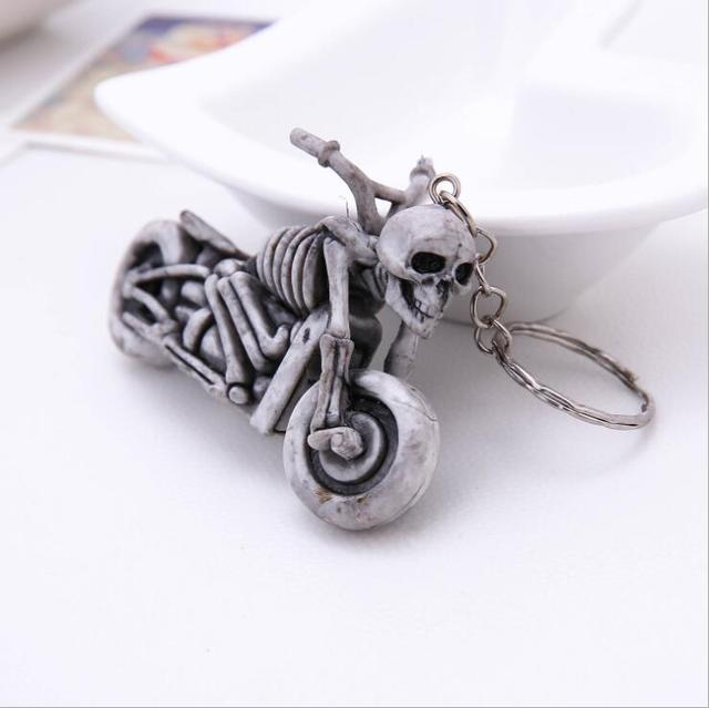 Dark Skull Silver Keychain Pendant
