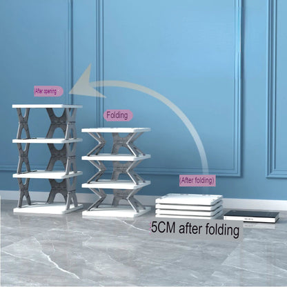 Compact Collapsible Shoe Organiser Rack