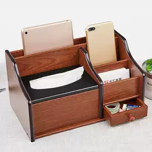 Rustic Wood Office Desk Organizer Tray - Luxicro