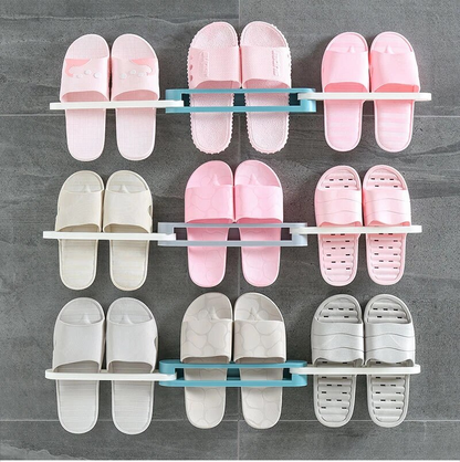 Foldable Wall Mount Shoe Organizer Rack