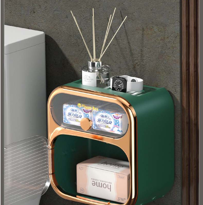 Compact Toilet Paper Roll Holder Storage Container