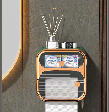 Compact Toilet Paper Roll Holder Storage Container