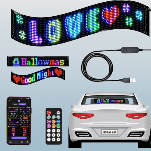 Customizable LED Car Bluetooth Light Sign - Luxicro