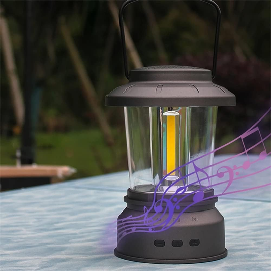 Compact Water Resistant LED Lantern Speaker - Luxicro