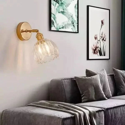Classic Floral Glass Wall Lamp