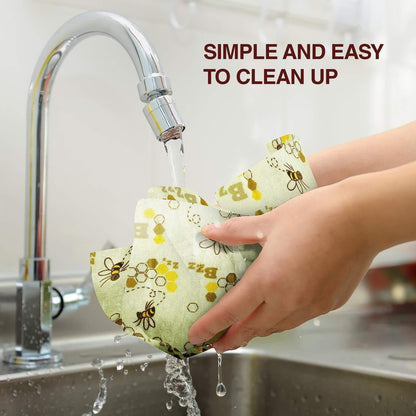 Reusable Natural Wax Food Storage Wraps Set