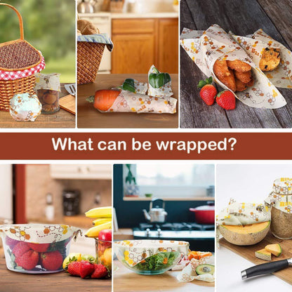 Reusable Natural Wax Food Storage Wraps Set