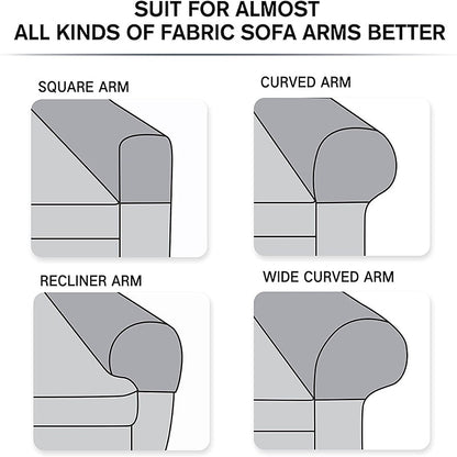 Elastic Armchair Armrest Protectors, Set of 2, Red