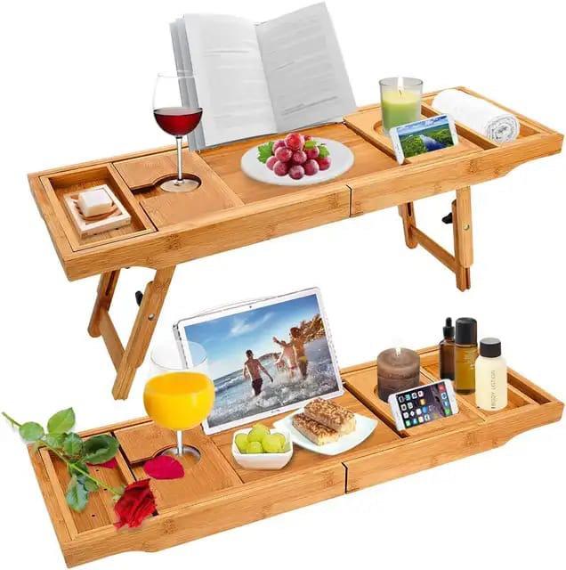 Natural Bamboo Bathroom Tray Holder