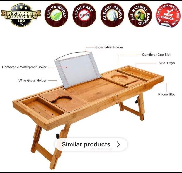 Natural Bamboo Bathroom Tray Holder