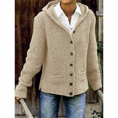 Cozy Women's Hooded Winter Coat - Warm Cotton Blend