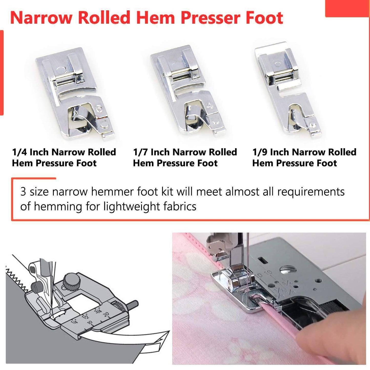 Simple Sewing Rolled Hem Presser Foot