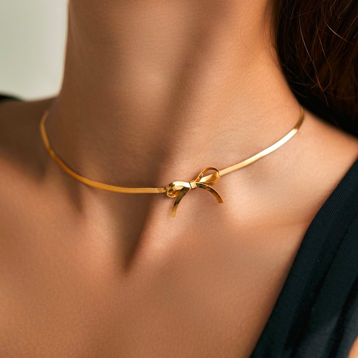 Dainty Elegant Ribbon Chain Necklace - Luxicro