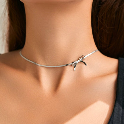 Dainty Elegant Ribbon Chain Necklace