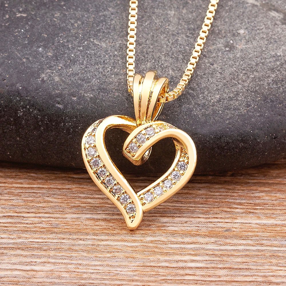 Romantic Heart Diamond Solitaire Necklace - Luxicro